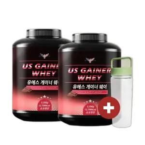 유에스게이너웨이 3.2kg 2통 게이너 프로틴 벌크업 살찌는보충제 탄수화물 연한코코아 곡물맛 총 6.4kg