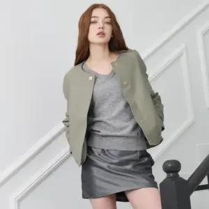 [최초가398 000]브리티쉬 램스킨 금장 버튼 포인트 레더 자켓_KSJK250102