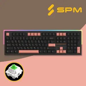 SPM 몽돌 키보드 PL108W 아라 풀배열 블랙 몽돌 화이트축