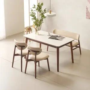 라만차 4인 세라믹 식탁 세트(의자 2EA+벤치1EA) / (수도권 무료배송)