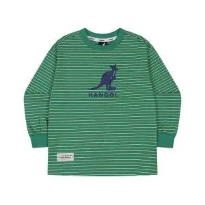 [캉골키즈](타임스퀘어점패션관)로고 그래픽 롱 슬리브 스트라이프 티셔츠 RC 0209 그린