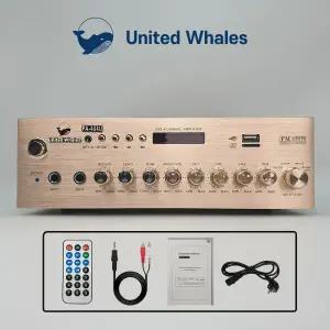 4채널 블루투스 미니 앰프 카페 매장용 업소용 소형 엠프 U.W PA-404U 골드색상