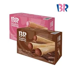 [배스킨라빈스] 콘스낵 2종 4박스 골라담기_베리베리 스트로베리/ 초콜릿 무스