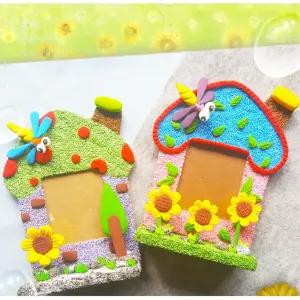 볼클레이 해바라기 집모양 액자 꾸미기 10set 만들기수업재료 취미소품 미술교육