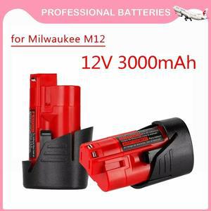 밀워키 호환 M12 XC 48112410 12V 무선 공구 배터리와 호환되는 3Ah