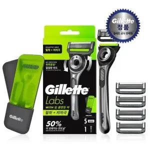 [질레트]랩스 딥클렌징바 핸들1 + 면도날 5입 + 트래블케이스