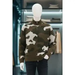 스포티 밀리터리 울니트 집업 자켓