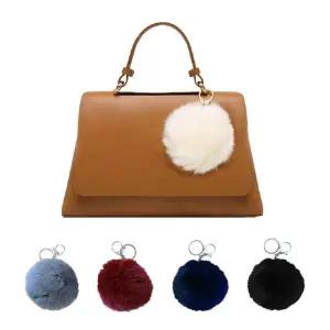 [하프클럽/]리얼 래빗퍼 폼폼이 9cm 키링 가방장식 키홀더 백참