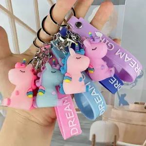 [하프클럽/]파스텔 유니콘 스트랩 키링 1P 가방 열쇠고리 차키
