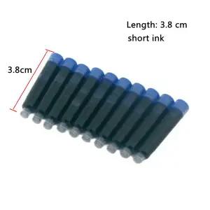 10pc 잉크 카트리지 펜 리필 색상 2.6mm 숏 만년필 잉크 지 사무실 학교 용품 펜