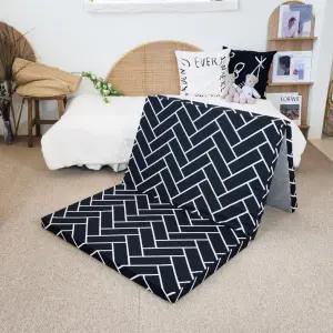 엔젤홈스 3단 격자블랙 접이식 매트리스 바닥 싱글 손님용 기숙사 고시원 군용 자취 간이 접는 매트릭스