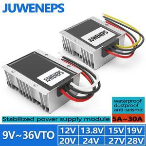 JUWENEPS 자동차 전압 조정기 DC to 벅 부스트 전원 공급 장치 모듈 9-36V 12V 13.8V 28V