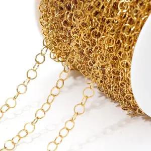 호환  2 스테인레스 스틸 2-6mm DIY 수제 체인 목걸이 용품에 대한 O 모양 체인 연마 보석 만들기 재료 대