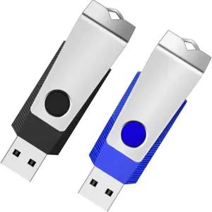 1GB USB 2.0 플래시 드라이브 2팩 울켄 엄지 점프 펜 메모리 스틱 LED 조명 및 저장 백업용 랜야드(1G