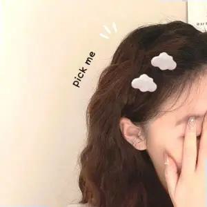 클라우드 구름 앞머리 헤어 집게핀 컬러