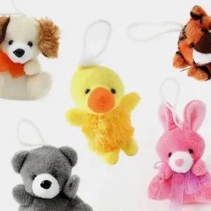 동물인형키링 5p세트 휴대폰고리 캐릭터가방고리 줄 고리 가방 참 휴대폰 GTF65358 봉제 인형