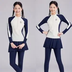 [삐삐네옷가게]여아 클래식 배색 아노락 스커트 레깅스 래쉬가드 세트