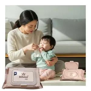 BEBEEN 오리지널 플러스 물티슈 캡형 100매 10개