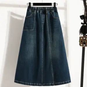 [블랙퀸] 카로리 허리밴드 데님 스커트 blk004428