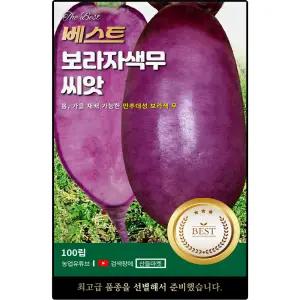 베스트 보라자색 무 씨앗 100립 봄 가을 재배 가능 자색 무씨 종자