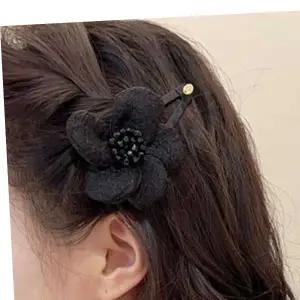 여성 헤어삔 꽃 브로치 시크한 똑딱핀 큐빅머리핀 모던한 하객룩 꽃핀