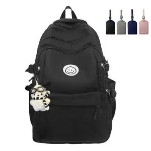 심플 스마일 백팩학생 백팩 책가방 학교 캐주얼