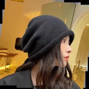 등산모자 비니 스트링 끈조절 니트 두건 데일리 여자겨울 모자