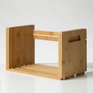 우드 슬라이드 책꽂이 원목 길이조절 책상용