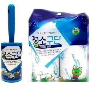 의류용 먼지제거 테이프크리너I자세트+리필2P 휴대용/리필/손잡이/찍찍이/테이프/먼지/테이프트리너