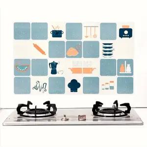주방 기름튐 오염방지 시트지 알루미늄 방염 타일 벽지 스티커 싱크대 벽면 보호 필름