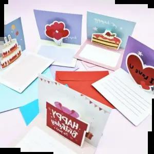 미니 편지 9개 세트 생일 카드 축하 기념일 편지지