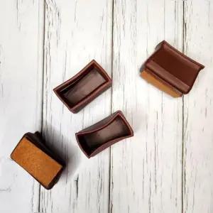 중형 직사각형 실리콘의자발캡 실리콘의자캡 진갈색 실리콘의자다리캡 1 4P