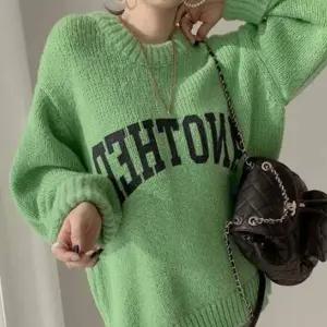 캐주얼 JI98NB26 여성 겨울 레터링 니트 맨투맨 긴팔 티셔츠