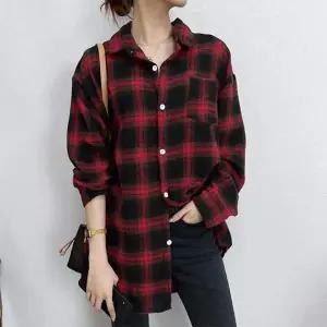 여성 BE15DE86 3컬러 베이직 트렌디 스트릿 체크 셔츠