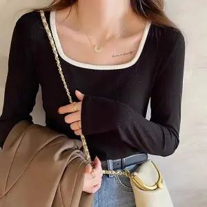 TF스퀘어넥투톤티셔츠 FA69WY60 스퀘어라인 베이직티 U넥 가을