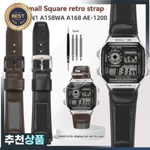 카시오 AE-1200 AE1200/1300 W-216 F-108 91 W-218H 하이 퀄리티 소가죽 시계 스트랩 18mm 송아지 가죽 다