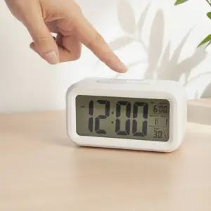 버튼 조작 디지털 탁상 시계 전자 알람 시간 설정 사무실 침실
