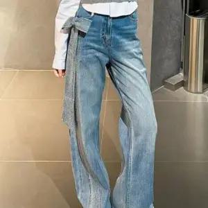 와이드진 리본청바지 비에로데님팬츠