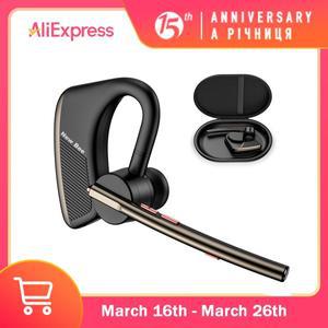 뉴비 M50 블루투스 5.2 이어폰, 무선 헤드폰, 듀얼 마이크 핸즈프리 영어, 러시아어, 직송