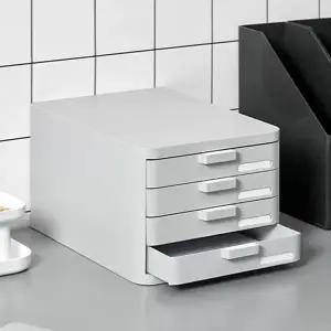 플라스틱 서랍장 소형 4단 서랍 다용도 서랍장 다단 데스크탑 서류함 캐비넷 사무실 정리함 오피스 수납함