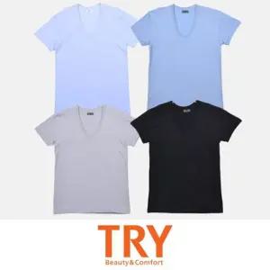 (트라이)심플 베이직 4색 남성 반팔 면런닝 반팔런닝 남성런닝 남자반팔