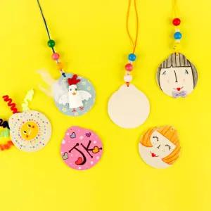 DIY 756 그리기 왕목걸이 만들기/초등/세트/재료/미술/학생/도구/목걸이/어린이/키트/나무/저학년/유치원