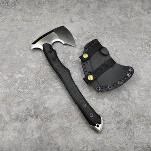 HJF 도끼 DC53 블레이드 린넨 핸들 K 쉬스 포함 야외 캠핑 사냥 생존 전술 유틸리티 EDC 도끼