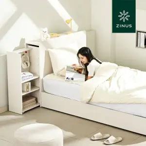 [지누스]루미 일반 트롤리형 침대 프레임 크림화이트 (SS)