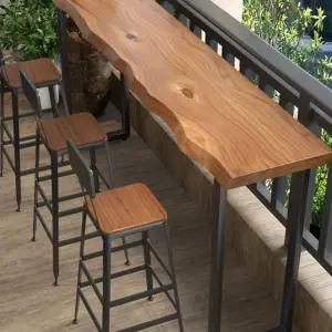 폭좁은테이블 책상 좁고긴테이블 세트 등받이 의자 창가