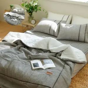 (제스트)국산 누빔 뱀부 슈퍼싱글 세트 퀸 베개커버 이불