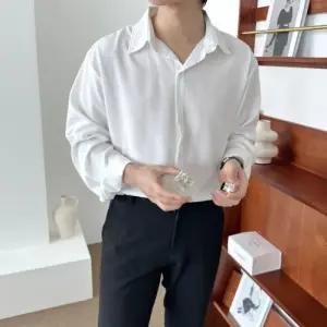 남성 긴팔 남방 사계절 데일리 오버핏 무지 롱 셔츠