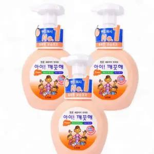 250ml 3개 복숭아향 유아 손세정 펌프형 거품 모이스처 위생 용기 핸드워시