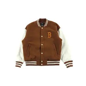 MLB 공용 울 베이직 소매배색 바시티자켓 3AJPV0634-43BRS