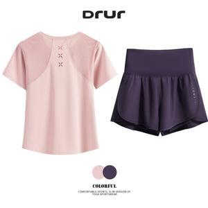 츄리닝세트 봄 운동복 트레이닝복 요가 헬스 사이클 빕숏 조깅 런닝 러닝 DRUR 여성 여름 통기성 반바지 스